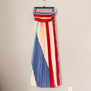 Multicolor Judith Pleated Maxi Dress